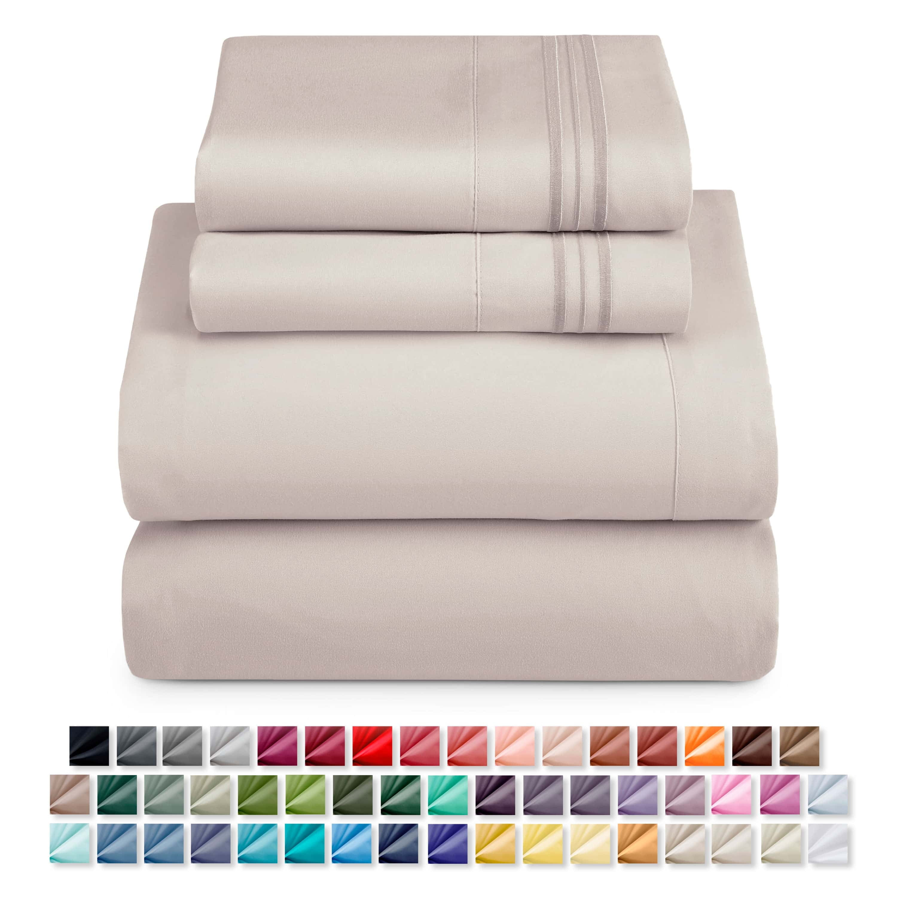 Nestl Queen Sheets Set, 1800 Series 4 Piece Sheets Queen Set, Luxury Soft Microfiber Queen Size B... | Walmart (US)