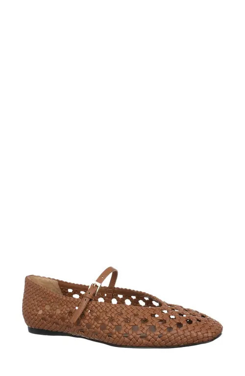 Nordstrom Maren Woven Mary Jane Flat in Brown Toffee at Nordstrom, Size 9.5 | Nordstrom