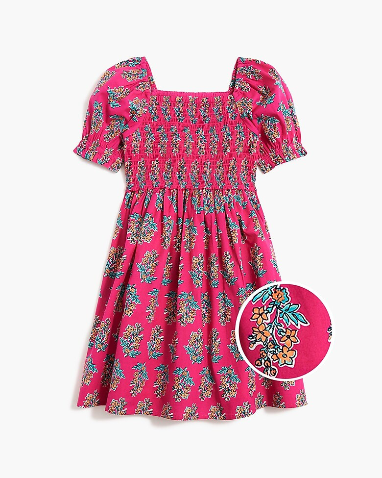 Girls' smocked printed dress | J.Crew Factory