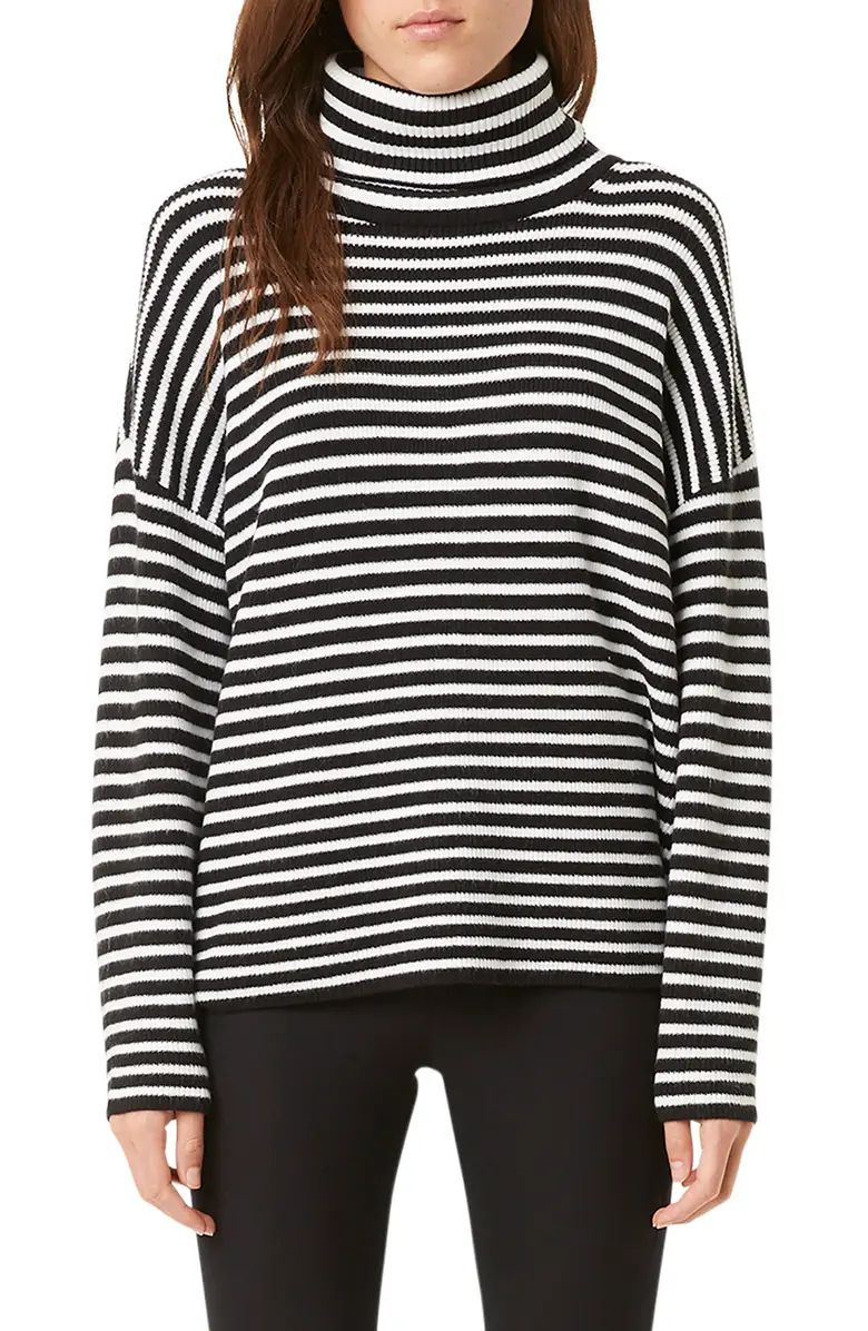Stripe Micro Ribbed Turtleneck Sweater | Nordstrom
