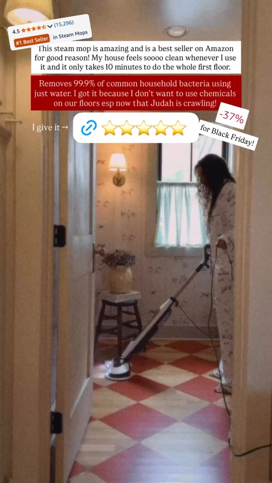 This steam mop is amazing and is a best seller on Amazon for good reason! My house feels soooo clean whenever I use it and it only takes 10 minutes to do the whole first floor. Removes 99.9% of common household bacteria using just water. I got it because I don’t want to use chemicals on our floors esp now that Judah is crawling! 

#LTKHome #LTKSaleAlert #LTKCyberWeek