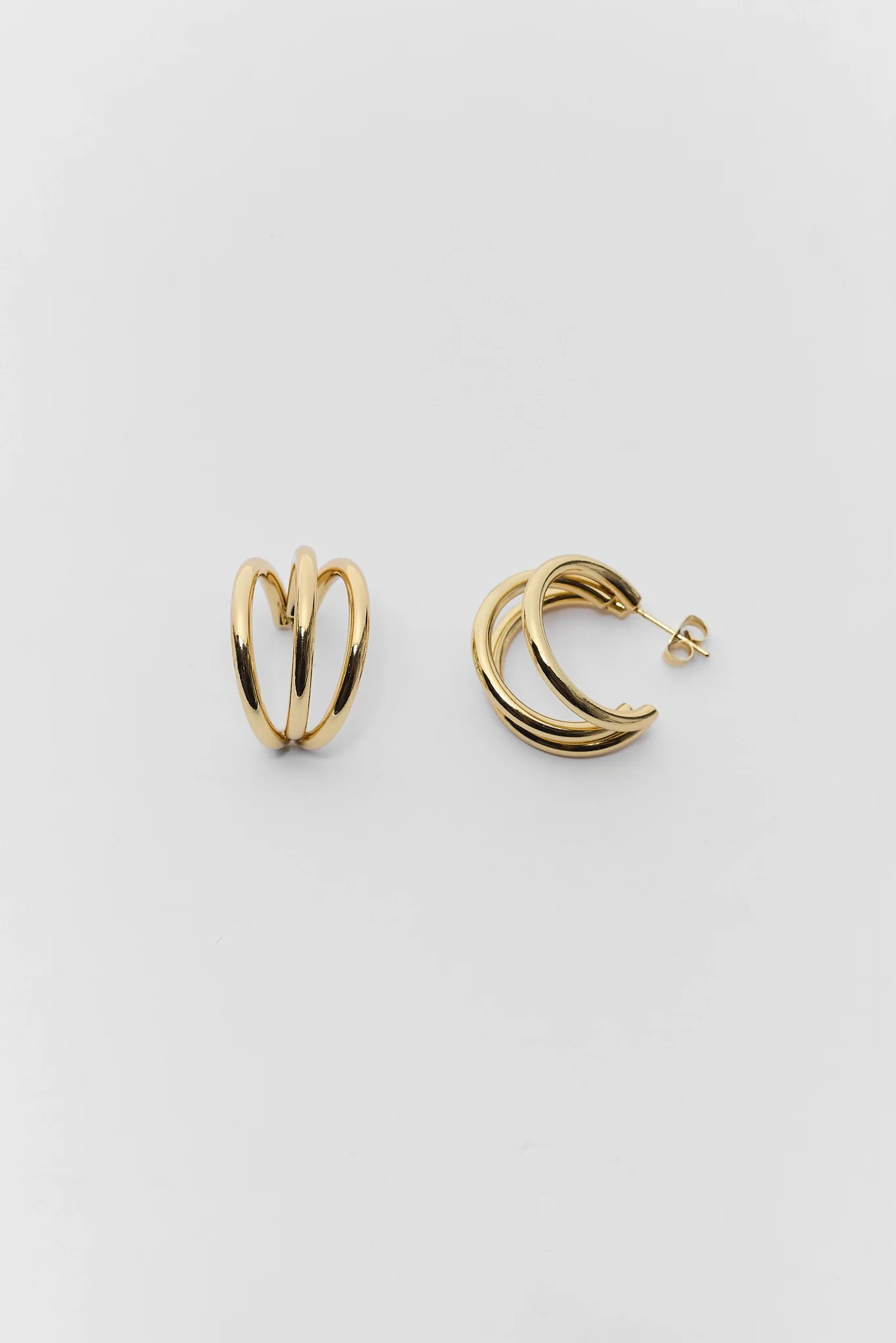 Gold Stacked Hoop Earrings | Avara