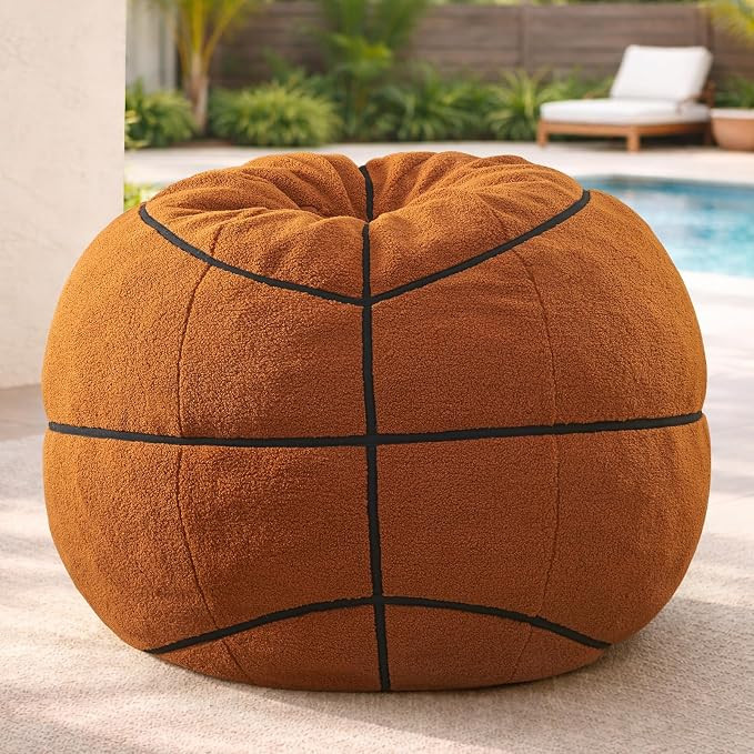Sports Basketball Bean Bag Chair, Giant Floor Sofa with Foam Filler | Amazon (US)