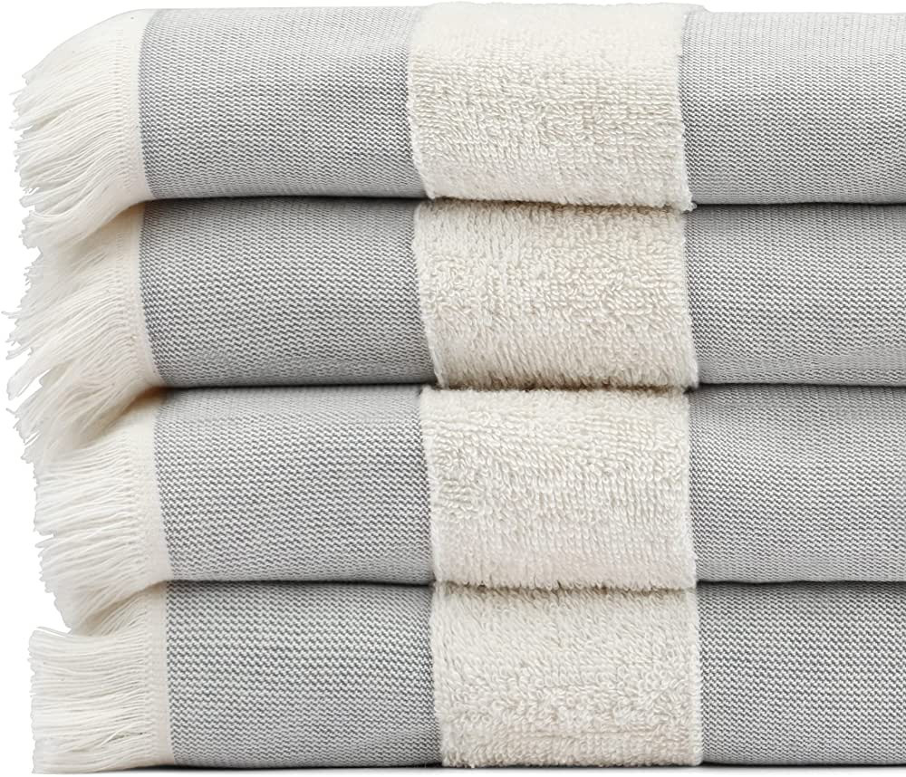 Black & White Brands Set of 4 Turkish Beach/Pool Towels. 100% Organic Turkish Cotton, Stylish and... | Amazon (US)