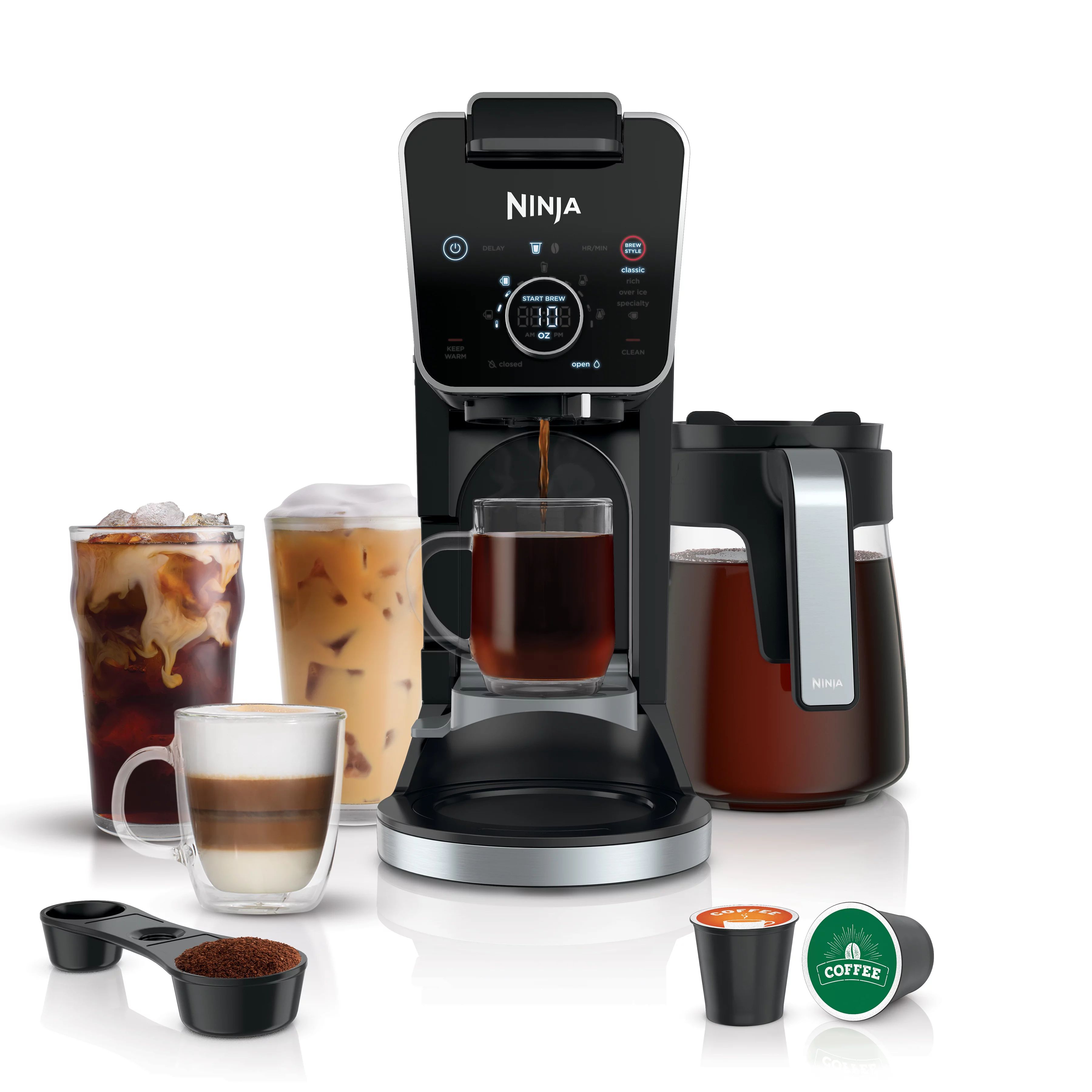 Ninja® CFP300 DualBrew Specialty Coffee System, Single-Serve, K-Cup Pod Compatible, 12-Cup Drip ... | Walmart (US)