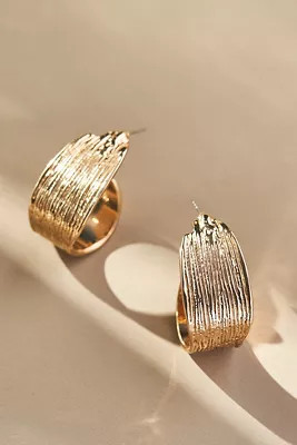 Textured Metal Huggie Hoop Earrings | Anthropologie (US)