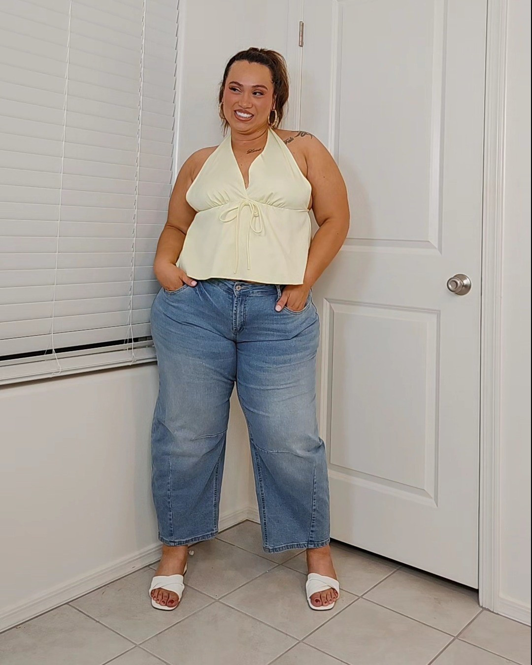 Amazon Milumia Women's Y2k Halter Top V Neck Tie Backless Sleeveless Ruffle Going Out Tops

#LTKMidsize #LTKPlusSize