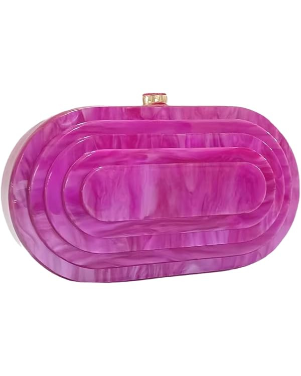 Acrylic Evening Clutch Bag for Women Shell Shape Shoulder Crossbody Bag Glitter Marble Purse Hand... | Amazon (US)