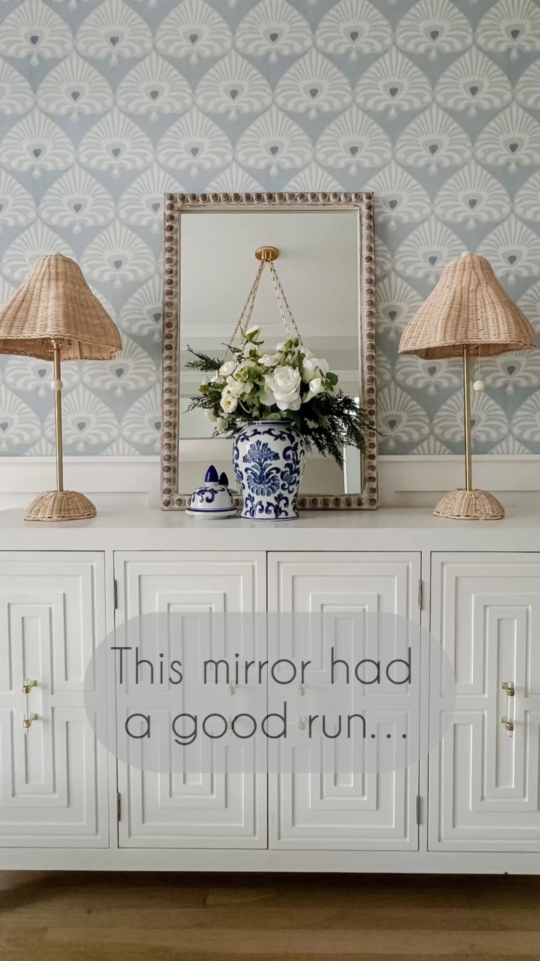 This mirror brought instant balance to my dining room wall. The soft ruffled edges add texture and movement, and the larger scale anchors the space beautifully—especially layered over wallpaper. A perfect pick if your console wall needs that one finishing piece!
	•	Sculptural ruffled-edge mirror
	•	Looks stunning over wallpaper or painted walls
	•	Great for dining rooms, entries, or console styling

#LTKHome #LTKFinds #MirrorDecor #ClassicStyle #ConsoleTable #CoastalHome #LTKStyling #DiningRoomInspo

#LTKSeasonal #LTKStyleTip #LTKHome