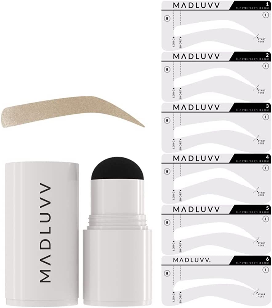 Amazon.com : MADLUVV Patented Eyebrow Stamp Stencil Kit, 1-Step Brow Stamp™ + Shaping Kit, The ... | Amazon (US)