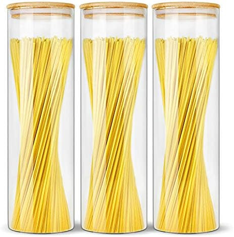 Glass Jars with Bamboo Lids EcoEvo, Glass Food Storage Containers, Large Glass Bamboo Jars with L... | Amazon (US)