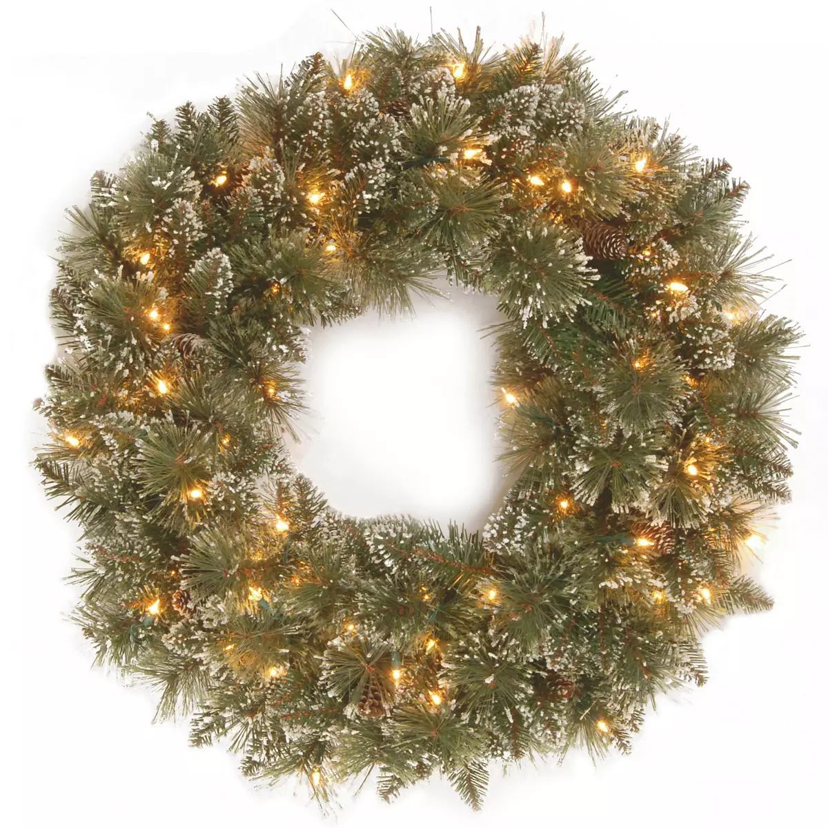 National Tree Company 30-in. Glittery Bristle® Artificial Wreath with Twinkly™ Lights | Kohl's