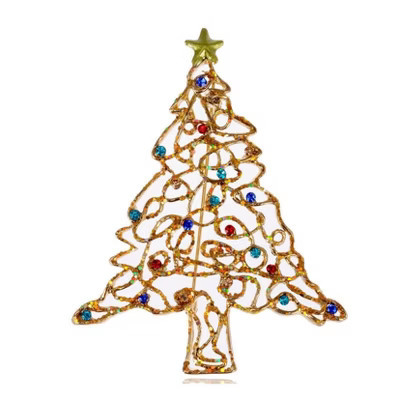 Anna-Kaci Holiday Christmas Tree Multi Color Crystal Rhinestone Brooch Pin - Gold | Target