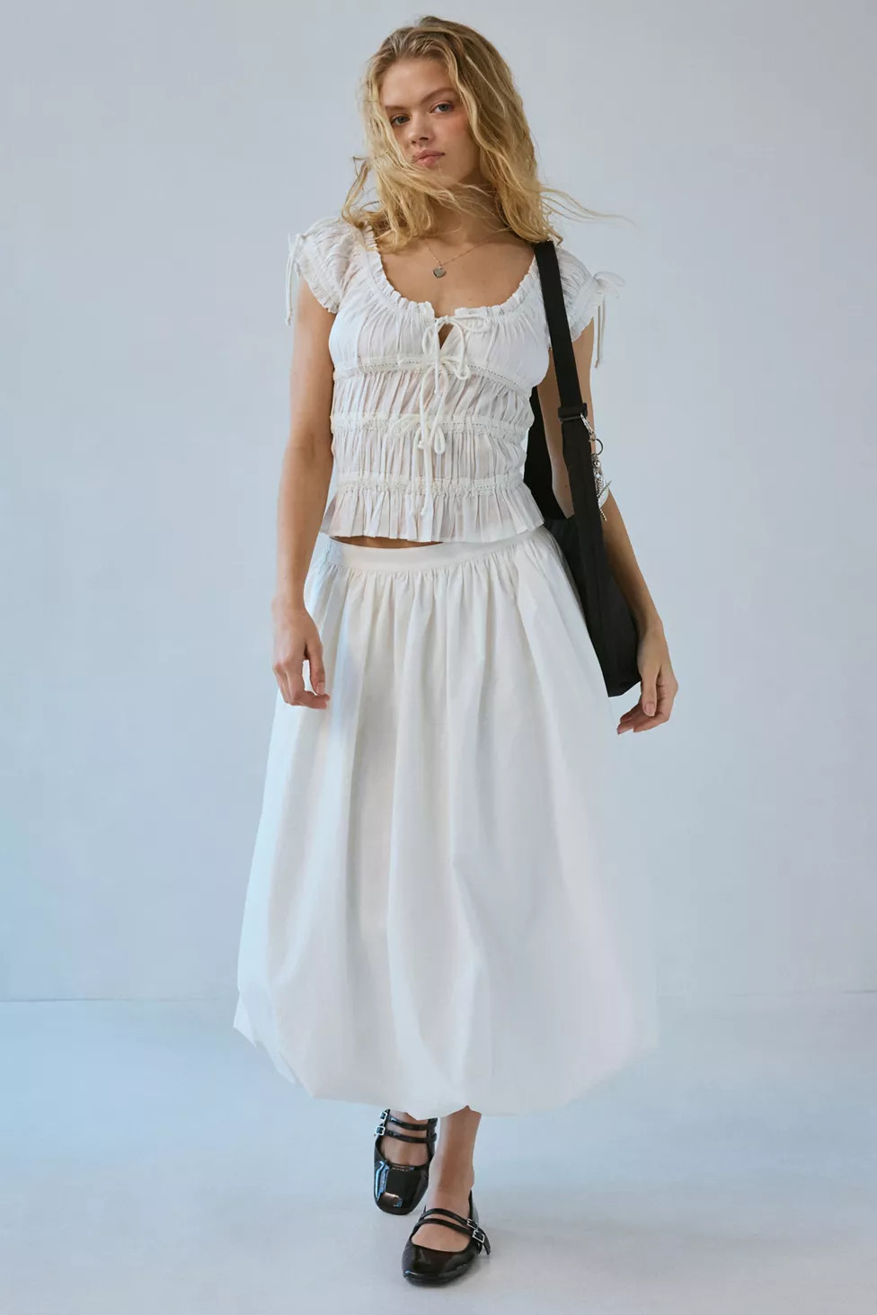Kimchi Blue Maggie Bubble Hem Midi Skirt | Urban Outfitters (US and RoW)