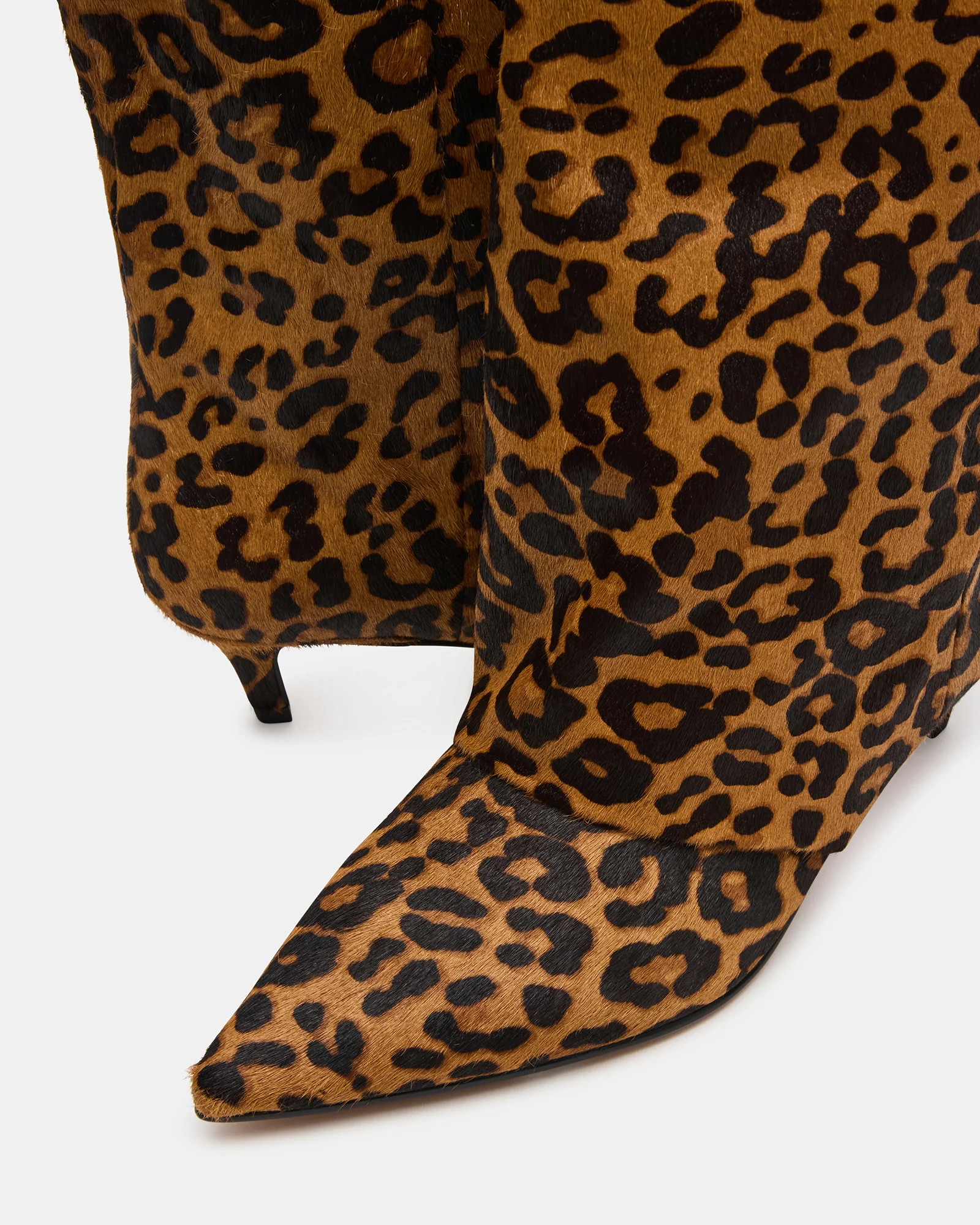 LUCA Leopard Pointed-Toe Cuffed Kitten Heel Women's Boot | Steve Madden (US)