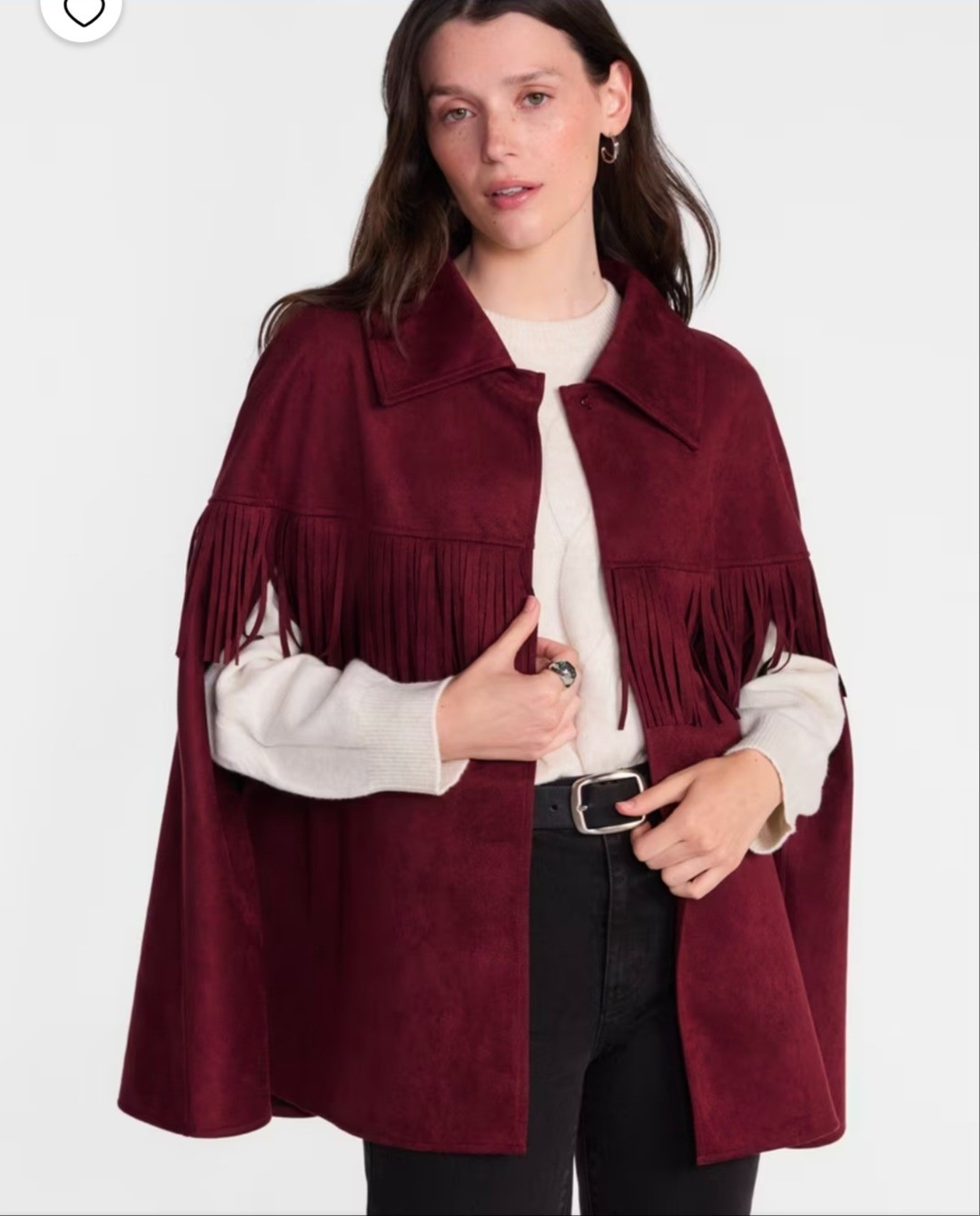Scenario Women's Faux Suede Fringe Cape, Midweight, Sizes S-3XL

#LTKSeasonal #LTKOver40 #LTKMidsize