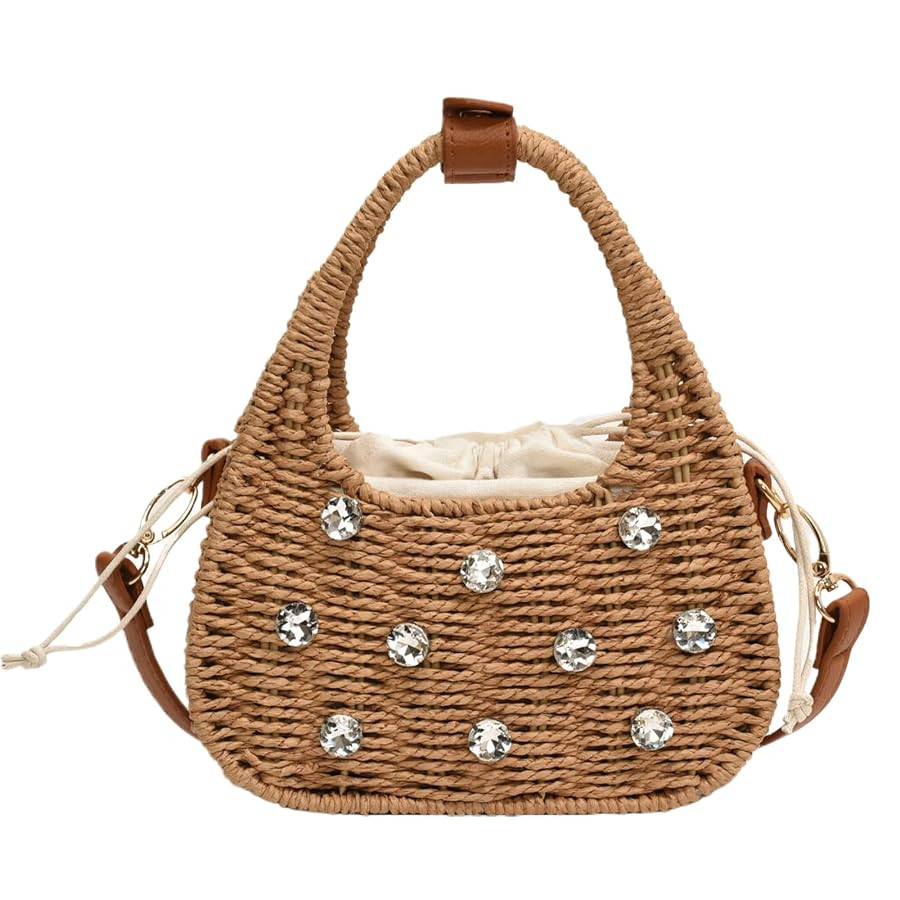 Straw Purses for Women Trendy Summer Woven Tote Bag Straw Basket Crossbody Wicker Purses and Hand... | Amazon (US)