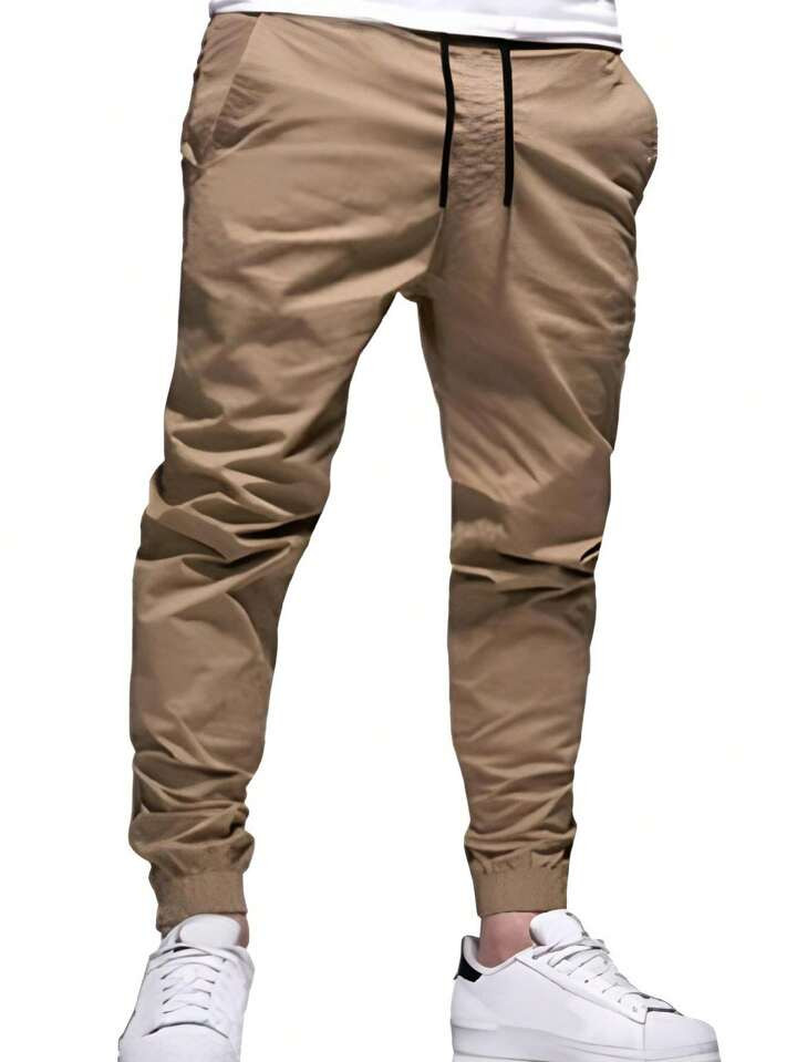 Calça Jogger Masculina De Sarja Jeans Camuflada Com Punho Cordão De Regulagem | SHEIN