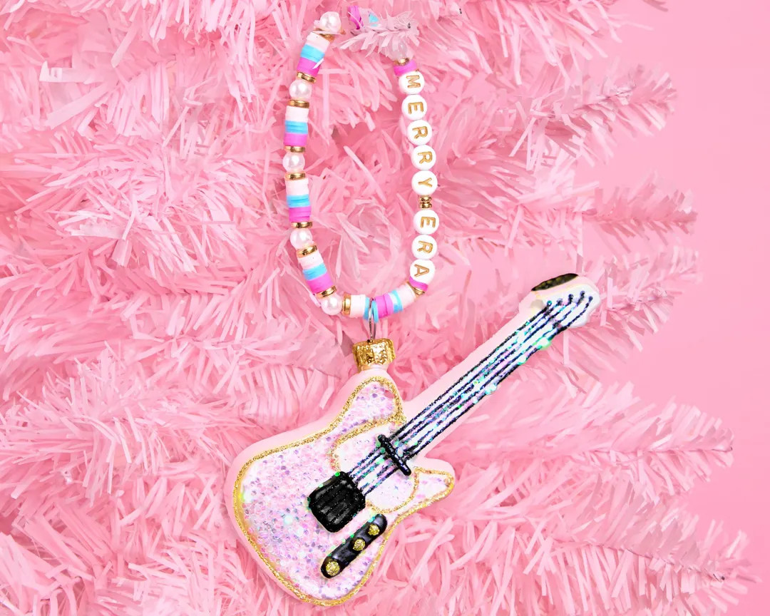 Xo, Fetti Merry Era Beaded Guitar Ornament 1 Pc Pink Glitter Christmas Tree Decorations, Friendsh... | Etsy (US)