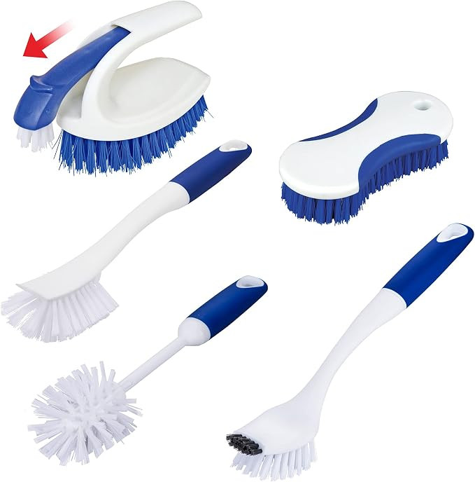Amazon.com: CELOX 5 Pack Kitchen Scrub Brush Set with Ergonomic Handle, Deep Cleaning Brushes wit... | Amazon (US)
