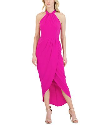 Knot-Neck Tulip-Hem Midi Dress | Macys (US)