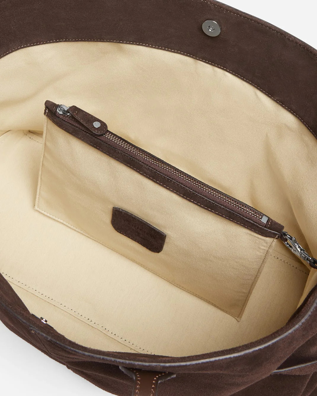 Lesley Tote Bag Suede Chocolate Bag | Flattered