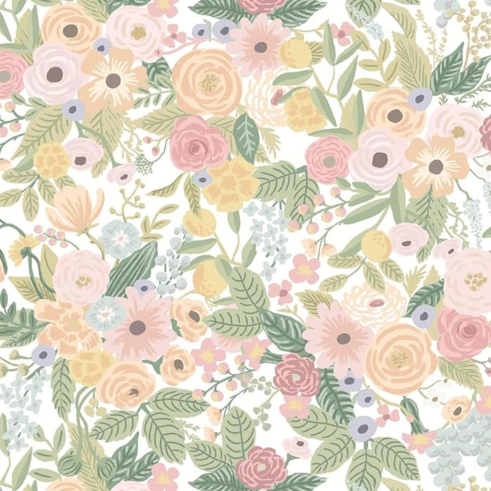 Ismoon Floral Peel and Stick Wallpaper Boho Pink Wallpaper Leaf Flowers Contact Paper Removable S... | Amazon (US)