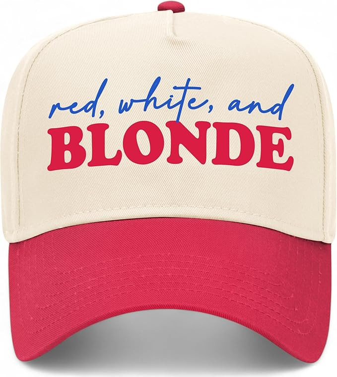 Red, White, and Blonde Vintage Trucker Hat | 4th of July USA America Party | Premium Snapback Bas... | Amazon (US)