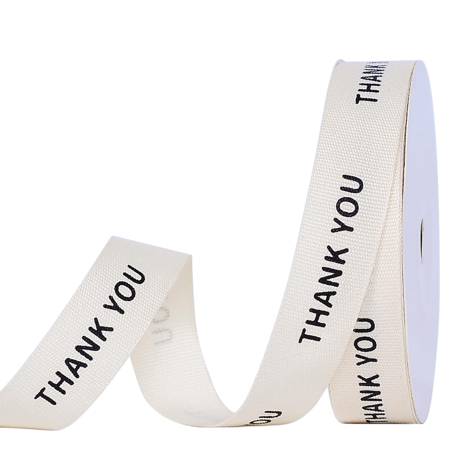 Thank You Cotton Custom Ribbon, 5/8 Inch × 10 Yard, Natural Beige Teacher Ribbon for Gift Wrappi... | Amazon (US)