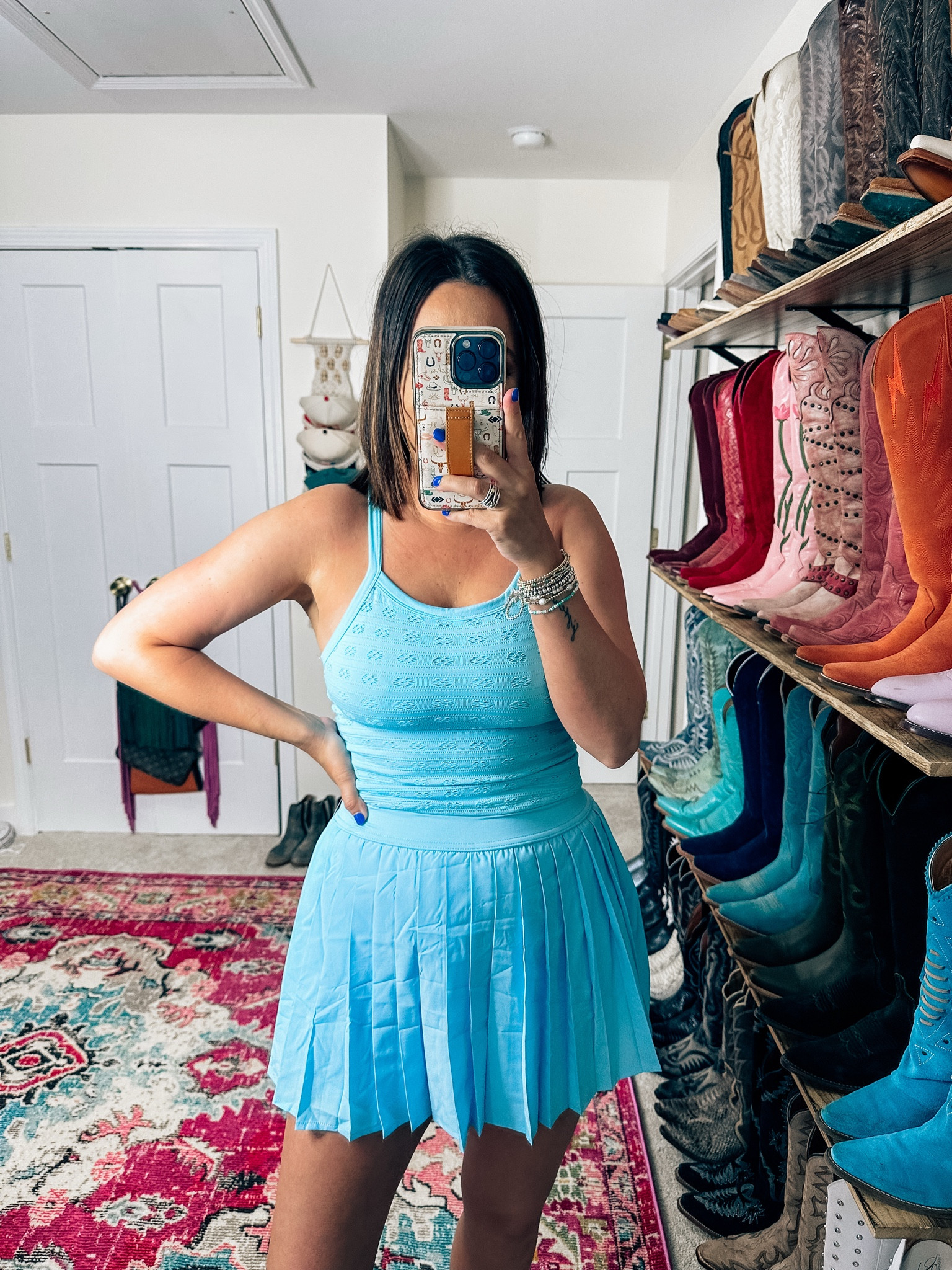 Walmart workout outfit tank and skort - in a medium in both 

#LTKTravel #LTKActive #LTKSaleAlert