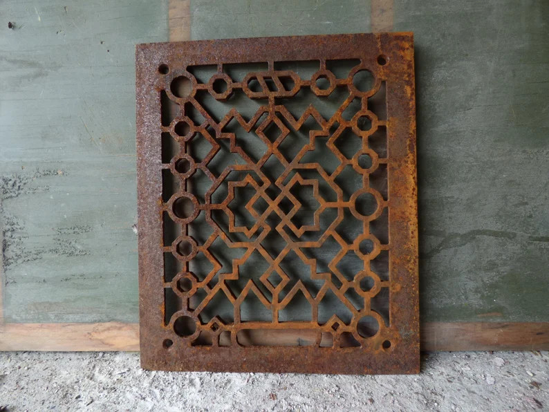 Antique Cast iron Grate Floor Wall Architectural salvage Victorian Decorative | Etsy (US)