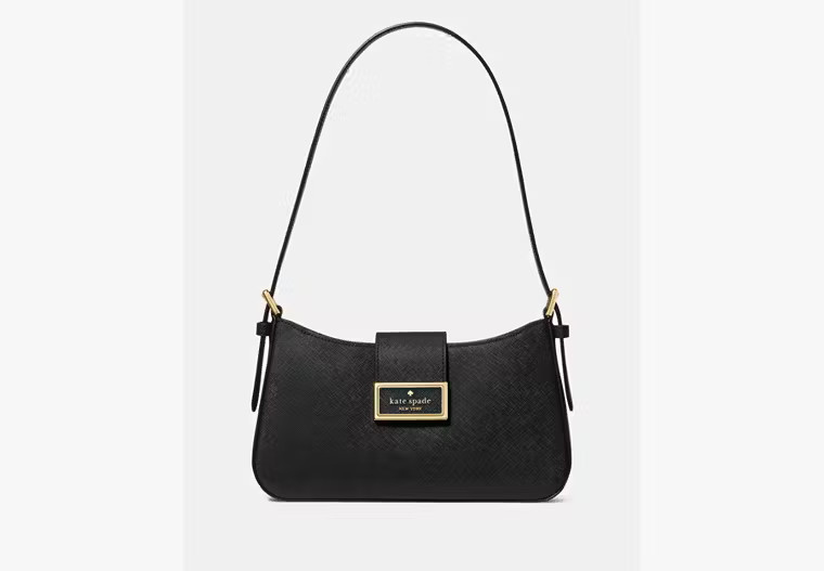 Kate Spade Reegan Saffiano Pvc Small Shoulder Bag, Black | Kate Spade Outlet