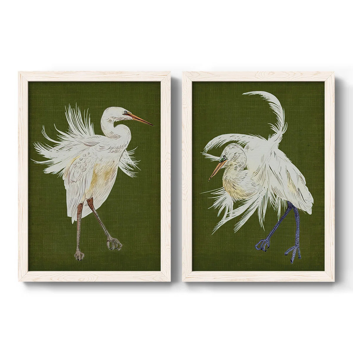 " Heron Plumage I " 2 - Pieces Painting Print (Set of 2) | Wayfair North America