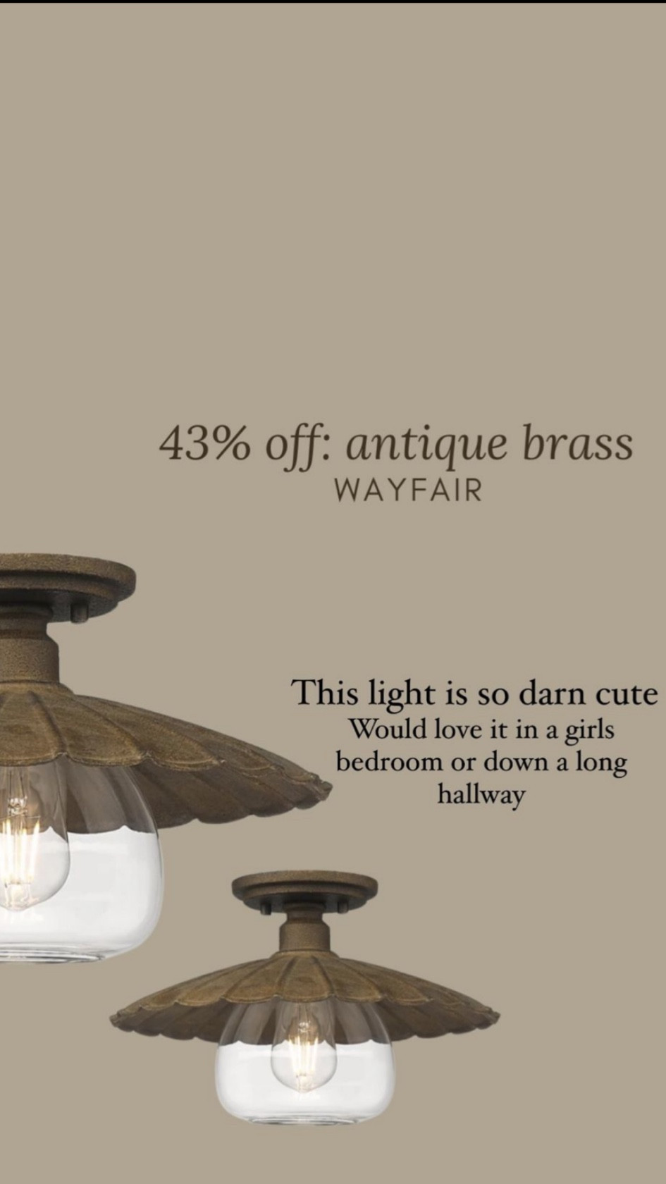 Antique Brass Wayfair light! 

#LTKstyletip #LTKcasa
