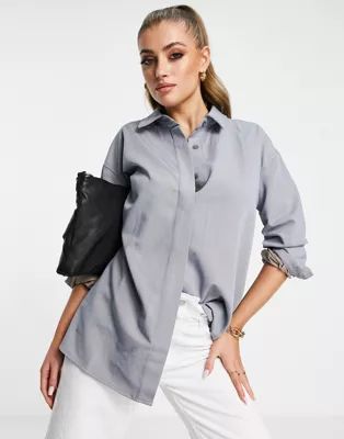 4th & Reckless oversized shirt co ord in pastel blue | ASOS (Global)