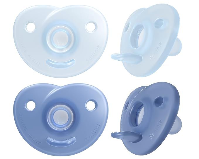 Philips AVENT Soothie Heart Pacifier, Blue/Light Blue, 0-3 Months, 4 Pack, SCF099/41 | Amazon (US)