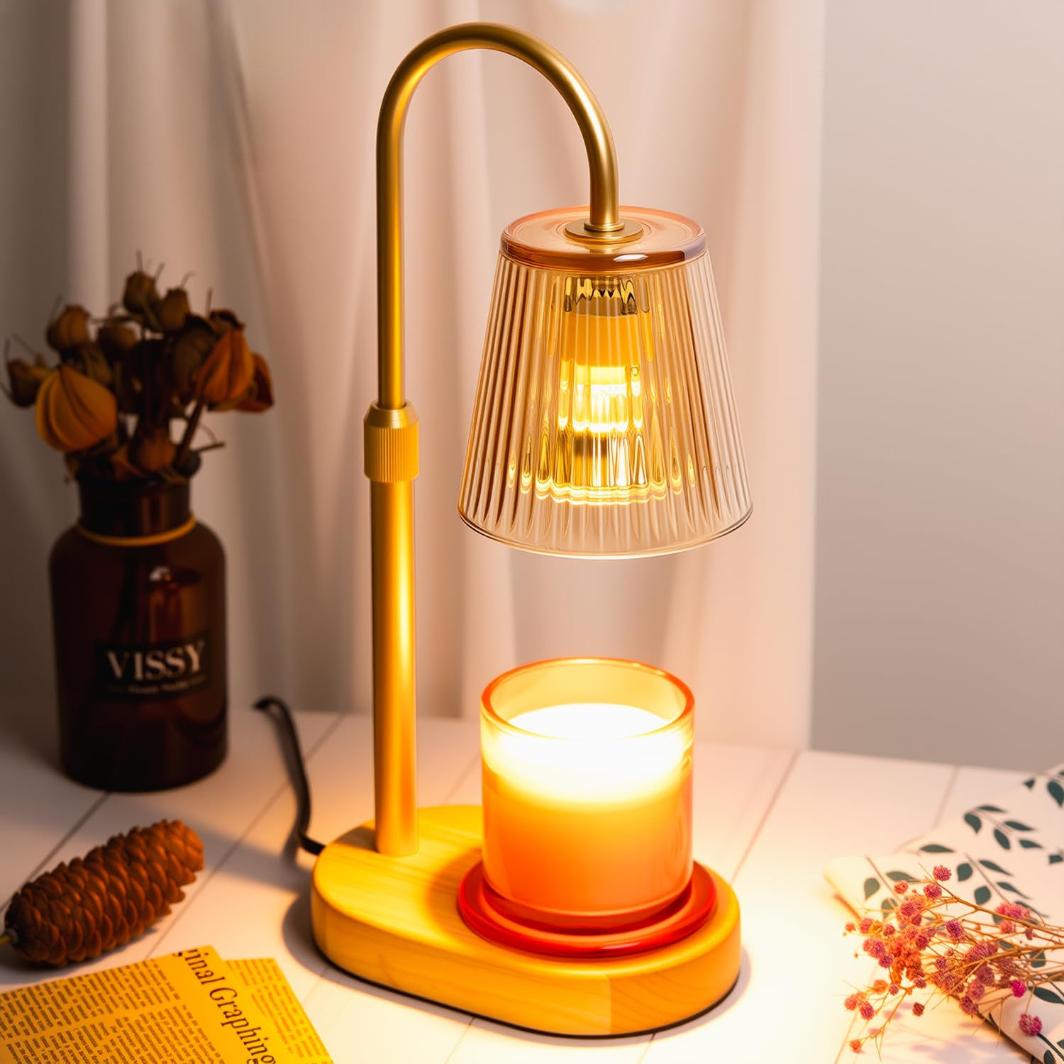Candle Warmer Lamp with Timer: Electric Wax Melter - Adjustable Height and Brightness Jar Candles... | Amazon (UK)