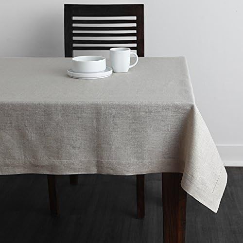 Solino Home 100% Pure Linen Tablecloth - 60 x 108 Inch Natural, Natural Fabric, European Flax - A... | Amazon (US)