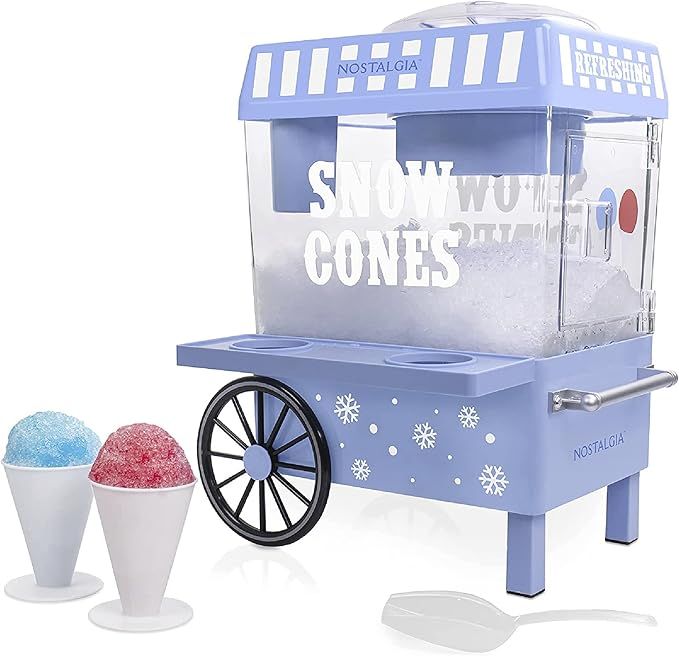 Nostalgia Vintage Countertop Snow Cone Machine - Slushie Machine - Shaved Ice Machine and Crushed... | Amazon (US)