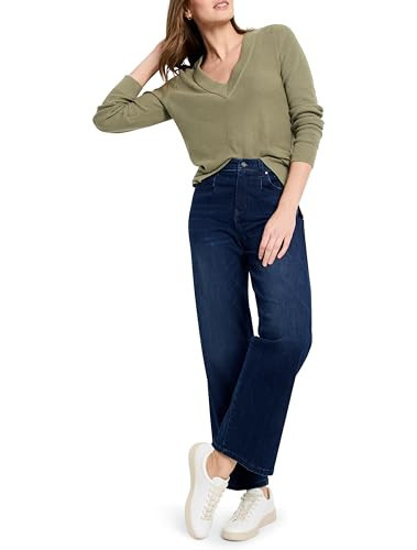 NIC+Zoe Waffle Stitch V-Neck Sweater, Olivewood, XXL | Amazon (US)