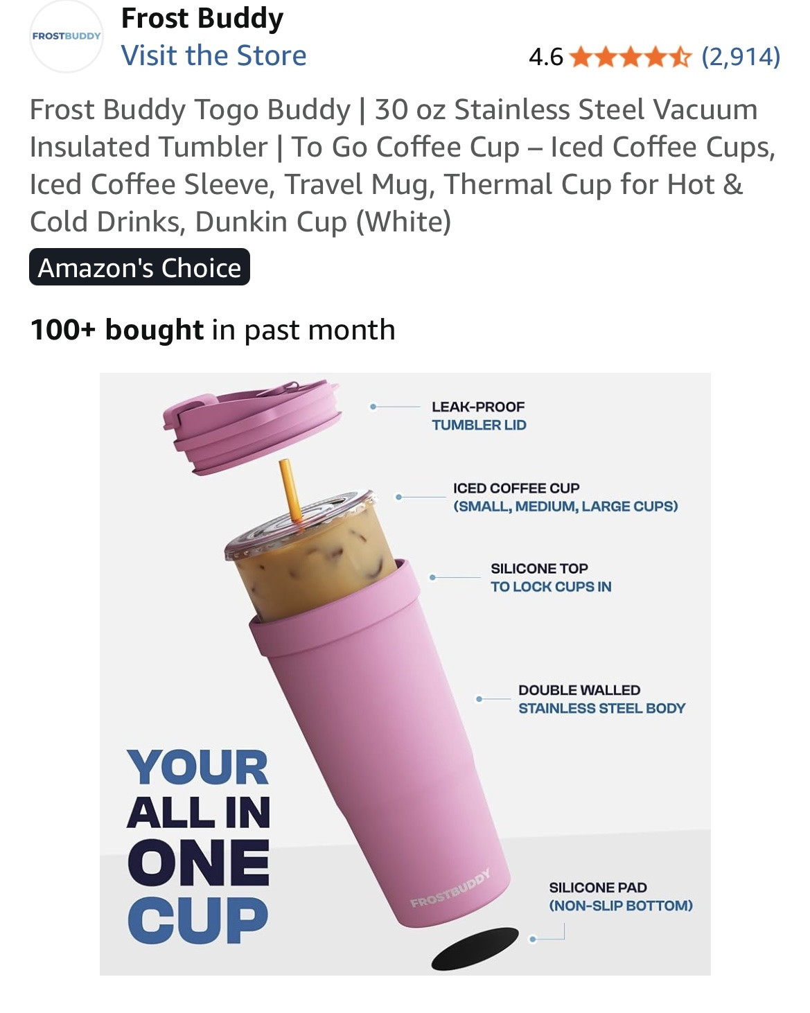 The Frost Buddy has been a best seller for a couple of years now, and it’s 30% off! It keeps hot and cold drinks at their respective temperatures and does a really good job with it. I mainly use it for iced drinks because you can just slide your drink into the Frost Buddy (no need to pour it out or transfer), and the ice will still be in there by the end of the day. And it’s mess-free — leak-proof, no condensation, and fits perfectly in the cup holder of your car.

#LTKSaleAlert #LTKmomlife #LTKTravel