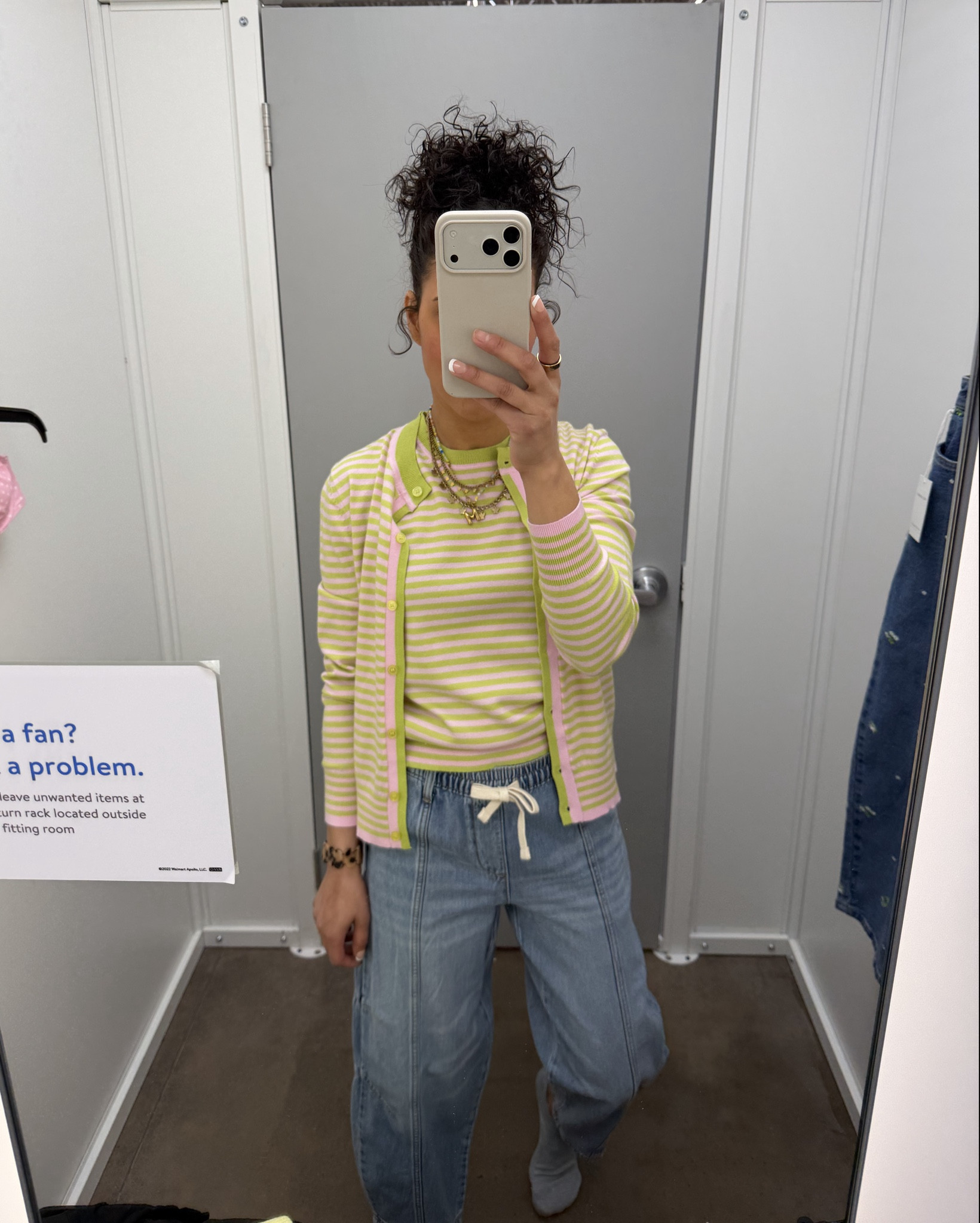 Wal-Mart's new Free Assembly line is 😍 The denim is the brand Scoop, but I don't think they're online yet! 

Wearing a size small in both tops, true to size & SO SOFT!! 
Size 0 in denim, oversized  

#LTKmomlife #LTKWorkwear #LTKPetite