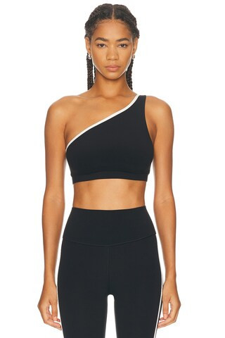 Splits59 Josie Airweight One Shoulder Sports Bra in Black,White | FWRD 