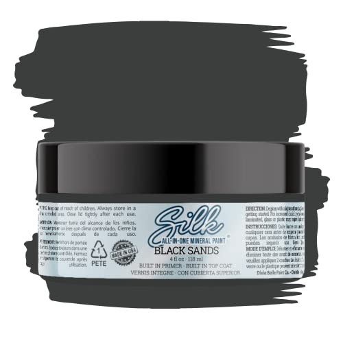 Dixie Belle Silk All-in-One Mineral Paint - Black Sands (4oz) - Gray Black Water Based Built-In Primer + Topcoat for Wood + Metal - Durable Furniture Paint - Low Reflective Finish - Made in the USA | Amazon (US)