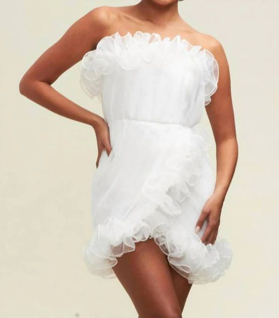 Strapless Mini Dress In White | Shop Premium Outlets