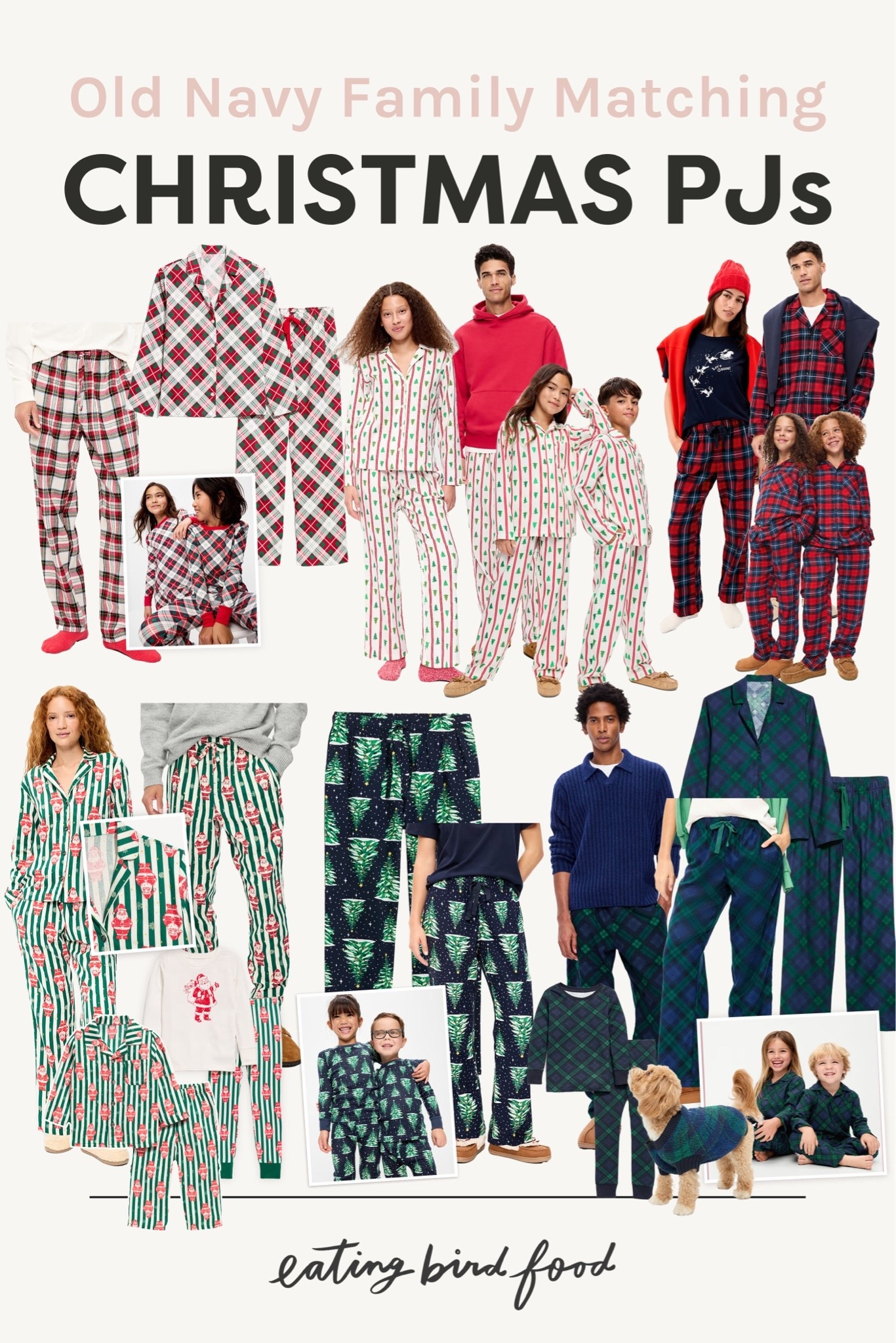 Old Navy family matching Christmas pajamas. Christmas pjs for the family. Matching holiday pjs.
