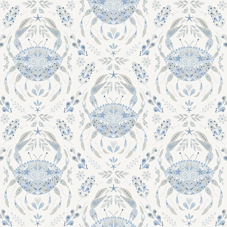 NuWallpaper Blue Shellby Peel & Stick Wallpaper | Amazon (US)