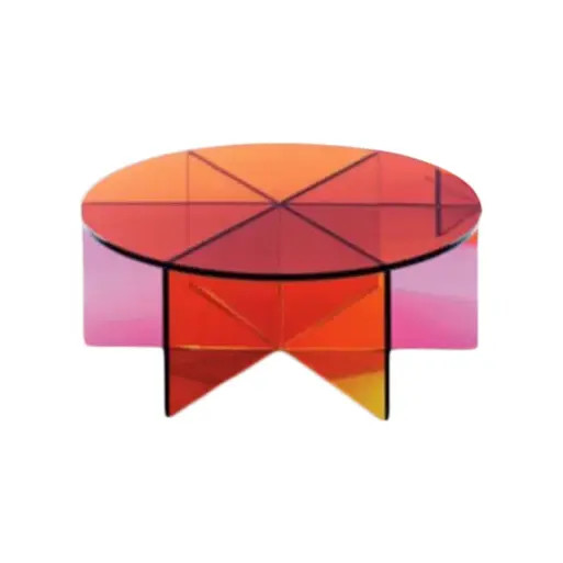 Contemporary Acrylic Colorful Round Coffee Table | Chairish