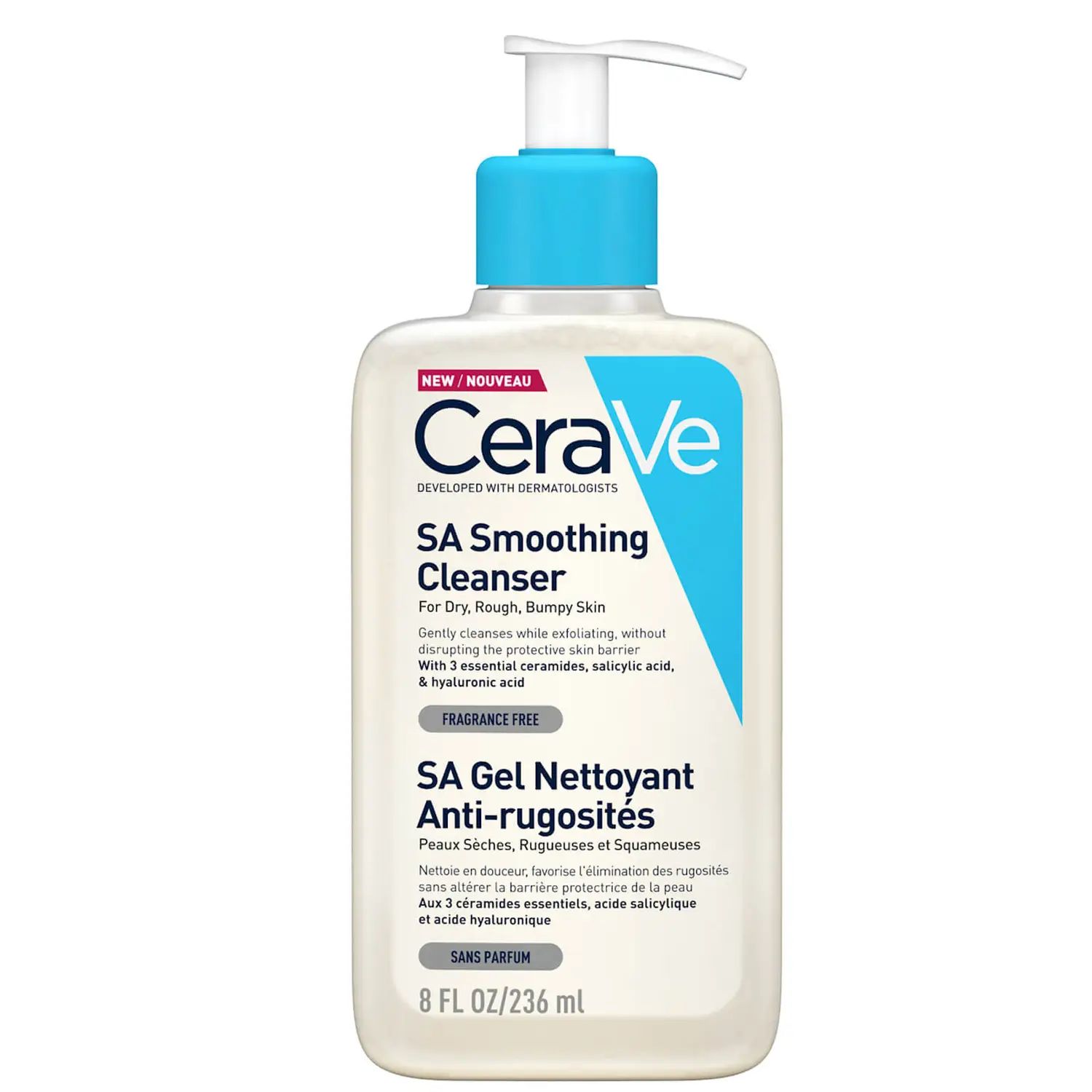 CeraVe SA Smoothing Cleanser with Salicylic Acid for Dry, Rough & Bumpy Skin 236ml | Look Fantastic (UK)