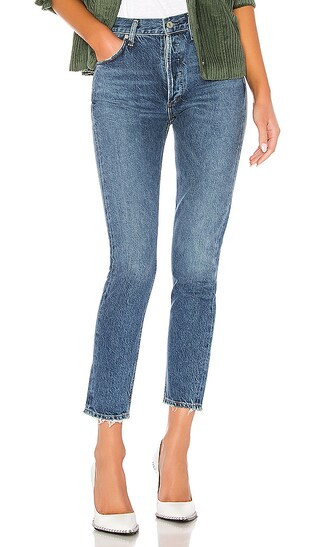 AGOLDE Jamie High Rise Classic in Blithe | REVOLVE | Revolve Clothing (Global)